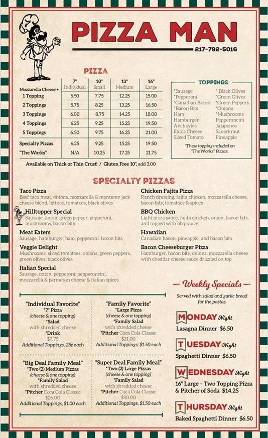Pizza Man Menu image 1