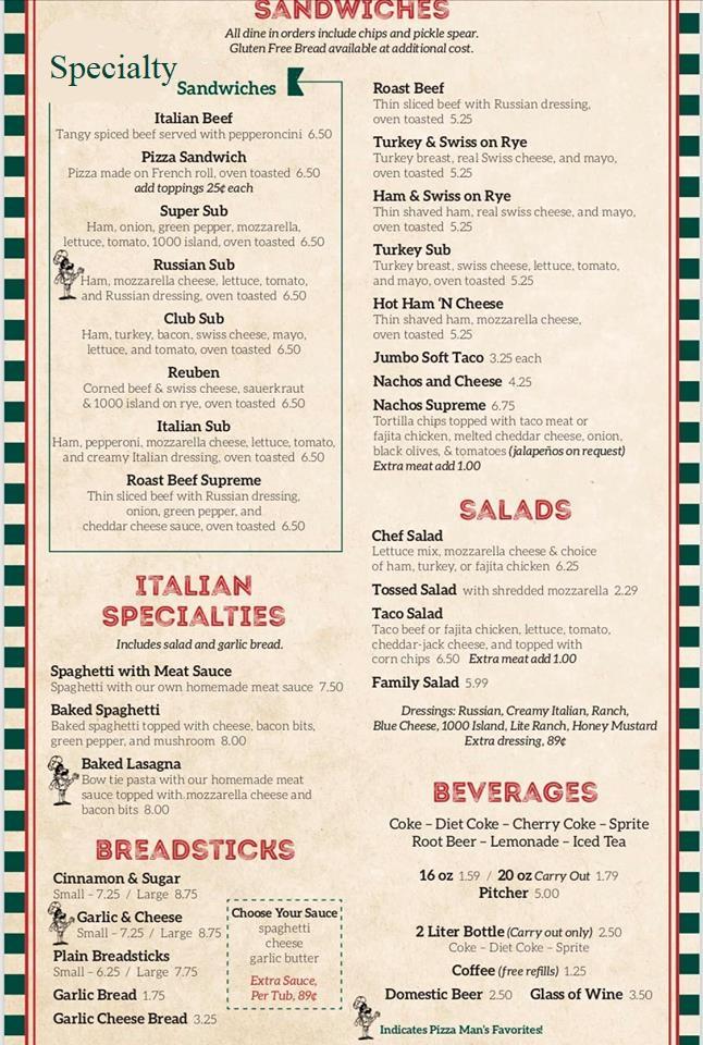 Pizza Man Menu image 2